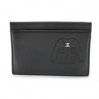 シャネル ココマーク レザー カードケース ブラック シルバー金具 14番台