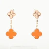 ヴァンクリーフ&アーペル マジックアルハンブラ カーネリアン イヤリング 750(PG) 16.7g VCARP7RQ00