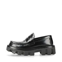 ヴィトン LVチェッカーライン 25年 レザー ローファー 7 メンズ ブラック FA0225 モノグラム 厚底 ラバーソール 箱 保存袋あり