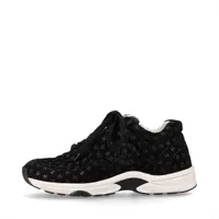 シャネル ココマーク スエード スニーカー 37 レディース ブラック G39230 靴紐社外品