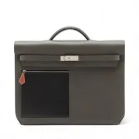 エルメス ケリーデペッシュ カラーマティック エバーカラー ヴェールグリスxブラック シルバー金具 U:2022年