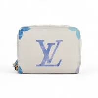 ヴィトン バイ ザ プール モノグラム ジャイアント ジッピーコインパース M82417 ブルー×ホワイト コインケース RFID反応あり
