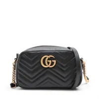 グッチ GGマーモント レザー チェーンショルダーバッグ ブラック 447632