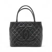 シャネル 復刻 キャビアスキン トートバッグ ブラック ゴールド金具 5番台