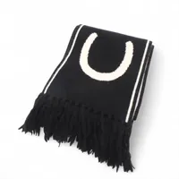 セリーヌ 2A95Q227O ロゴ マフラー ウール×カシミヤ ブラック×ホワイト