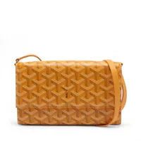 ゴヤール ヴァレンヌ PVCxレザー ショルダーウォレット イエロー