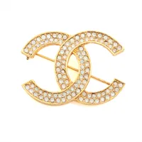 シャネル ココマーク 174 ブローチ GP×ラインストーン ゴールド ヴィンテージ