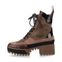 ヴィトン ローリエートライン 18年 レザー×スエード ショートブーツ 35 1/2 レディース ブラウン モノグラム MA0128 袋 箱付 箱ヤブレ有