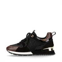 ヴィトン ランアウェイライン 19年 レザー×メッシュ スニーカー 35 レディース ブラック×ブラウン MS1109 モノグラム