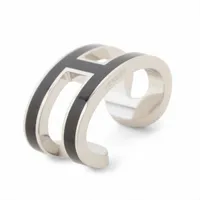 エルメス ポップH イヤーカフ GP シルバー×ブラック