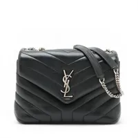 サンローランパリ ルル レザー チェーンショルダーバッグ ブラック 494699