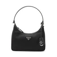 プラダ テスート サフィアーノ ナイロンxレザー ハンドバッグ ブラック 1N204X