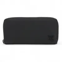 ヴィトン LVアエログラム ジッピーウォレットホリゾンタル M80334 ブラック ラウンドジップウォレット RFID反応あり