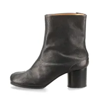 メゾンマルジェラ TABI レザー ショートブーツ 38.5 レディース ブラック 22 アウトソールとリフトに補修あり