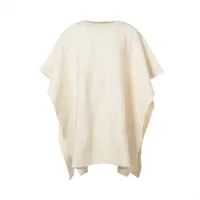 エルメス 24AW ウール×ナイロン ポンチョ 34 レディース ホワイト  2904D3