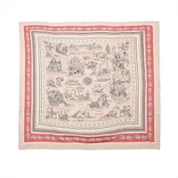 エルメス カレジェアン Tatouages Marins Bandana 船乗りのタトゥー バンダナ ストール カシミヤ×シルク ベージュ