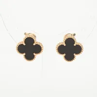 ヴァンクリーフ&アーペル ヴィンテージアルハンブラ オニキス ピアス 750(YG) 7.9g VCARA44200