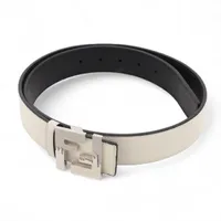 フェンディ FFロゴ ベルト レザー ホワイト×ブラック