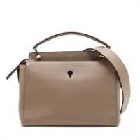 フェンディ ドットコム レザー 2WAYハンドバッグ ベージュ 8BN293