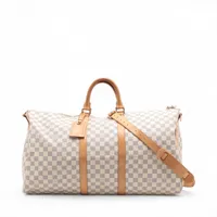 ヴィトン ダミエ アズール キーポル バンドリエール55 N41429 ホワイト