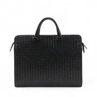 ボッテガヴェネタ イントレチャート レザー ビジネスバッグ ブラック