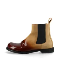 ロエベ CAMPO 24SS スエード×パテント サイドゴアブーツ サイズ不明 メンズ ブラウン×ベージュ 092401