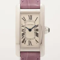 カルティエ タンクアメリカン W2601956 WG WG×革 QZ アイボリー文字盤