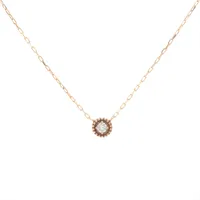 アガット ダイヤ ネックレス K10(PG) 0.8g 0.05