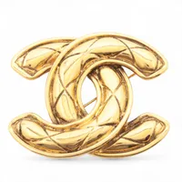 シャネル ココマーク マトラッセ 1152 ブローチ GP ゴールド