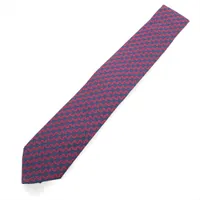 エルメス Hロゴ ネクタイ シルク ネイビー×レッド