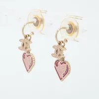 シャネル ココマーク ハート 05P ピアス(両耳用) GP ゴールド×ピンク