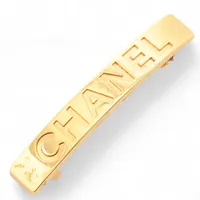 シャネル ロゴ 98P バレッタ GP ゴールド