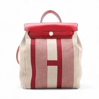 エルメス エールバッグ ジップ アドPM トワルアッシュxヴァッシュハンター ベージュxルージュピマン シルバー金具 Z:2021年 Hヴィブラシオン