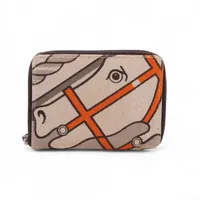 エルメス スティープルPM コットン コンパクトウォレット ベージュ シルバー金具 □O:2011年