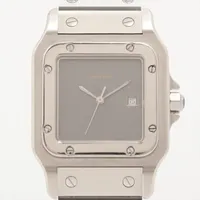 カルティエ サントスガルベLM 81036183 SS SS AT グレー文字盤 ゴースト