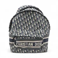 クリスチャンディオール オブリーク キャンバス バックパック/リュック ネイビー