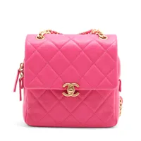 シャネル マトラッセ キャビアスキン チェーンリュック ピンク ゴールド金具 ランダムプレート AS3108