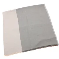 エルメス ストール カシミヤ×シルク シルバー×ベージュ