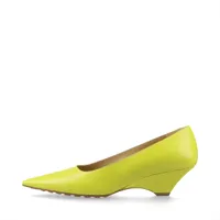 ボッテガヴェネタ レザー パンプス 37 レディース イエロー ウェッジソール ポインテッドトゥ リフト予備あり