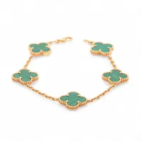 ヴァンクリーフ&アーペル ヴィンテージアルハンブラ 5P マラカイト ブレスレット 750(YG) 12.6g VCARL80900