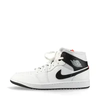 ナイキ AIR JORDAN 1 MID レザー ハイカットスニーカー 27.5cm メンズ ホワイト×ブラック DQ8426-109 箱付