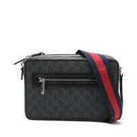 グッチ GGスプリーム PVCxレザー ショルダーバッグ ブラック 822072