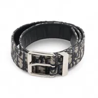 ディオール オブリーク ベルト 85 キャンバス×レザー ネイビー