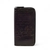 ベルルッティ カリグラフィ レザー ラウンドジップウォレット パープル