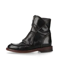 マルニ レザー ブーツ 36 レディース ブラック ジップアップ インソール汚れ有 シワ有  リフト補修跡あり