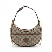 グッチ GGスプリーム PVCxレザー 2WAYショルダーバッグ ベージュ 726843