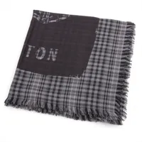 ヴィトン 401910 ストール ウール×シルク ブラック×グレー トラベル アーティクル ストール