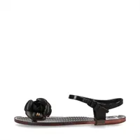 シャネル ココマーク カメリア ラバー サンダル 35 レディース ブラック インソールに気泡あり