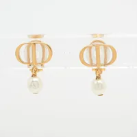 ディオール Petit CD プチCD イヤリング(両耳用) GP×フェイクパール ゴールド
