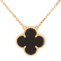 ヴァンクリーフ&アーペル ヴィンテージアルハンブラ オニキス ネックレス 750(YG) 5.2g